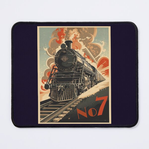 Item preview, Locomotive No 7 'The Continental Express' - Vintage Art Deco Style Steam Locomotive designed and sold by ArtbyClarkie.