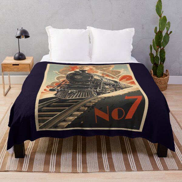 Item preview, Locomotive No 7 'The Continental Express' - Vintage Art Deco Style Steam Locomotive designed and sold by ArtbyClarkie.