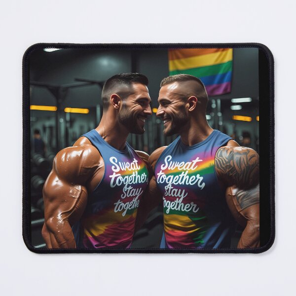 Item preview, LGBTQ Gym Couple Workout Shirt Pride Fitness Motivation Tee Gay Couple Training Graphic Love and Strength Inclusive Gym Apparel | Ultra HD premium Sticker design designed and sold by MillionaireGenZ ⭐⭐⭐⭐⭐ (5.0).