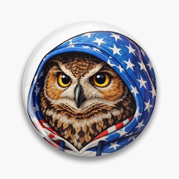 Item preview, Owl in Patriotic Hoodie Streetwear Character Illustration designed and sold by Combat Skies.