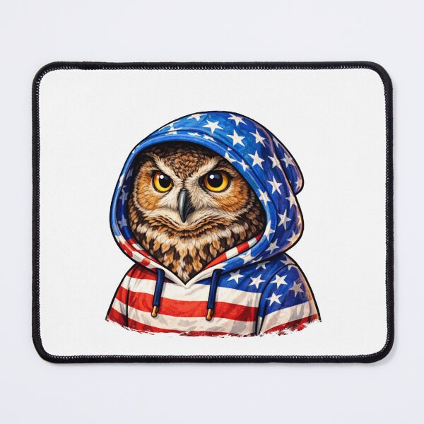 Item preview, Owl in Patriotic Hoodie Streetwear Character Illustration designed and sold by Combat Skies.