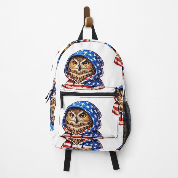 Item preview, Owl in Patriotic Hoodie Streetwear Character Illustration designed and sold by Combat Skies.