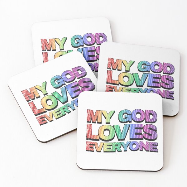 Item preview, My God Loves Everyone Rainbow text designed and sold by Kondi-Art.