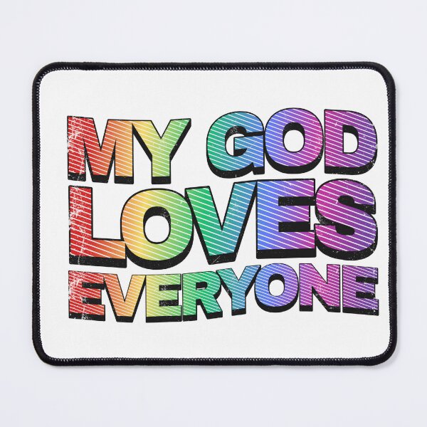 Item preview, My God Loves Everyone Rainbow text designed and sold by Kondi-Art.