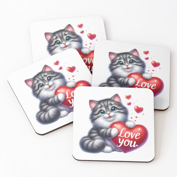 Item preview, Sweetest Meow Valentine - Cute Love Heart Kitty designed and sold by FuzionRaptor.