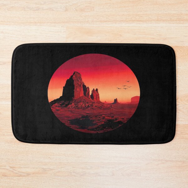 Item preview, Surreal Alien Desert Landscape Art – Vivid Red Sky, Birds & Rock Formations for Cosmic Wall Decor designed and sold by Bright Nest Studio.