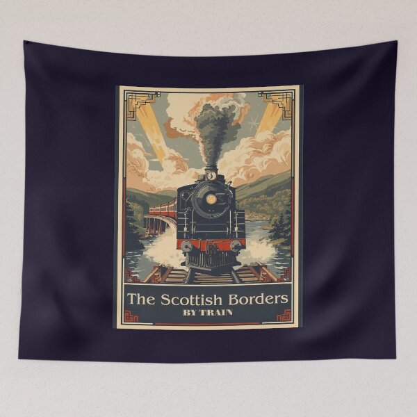 Item preview, Locomotive No 5 - 'The Scottish Borders ' - Vintage Art Deco Style Steam Locomotive designed and sold by ArtbyClarkie.
