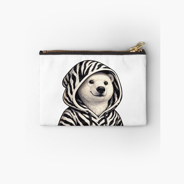 Artikelvorschau, Illustration eines Eisbären im Zebra-Streifen-Hoodie (Streetwear) entworfen und verkauft von IRON WINGS /USAF.