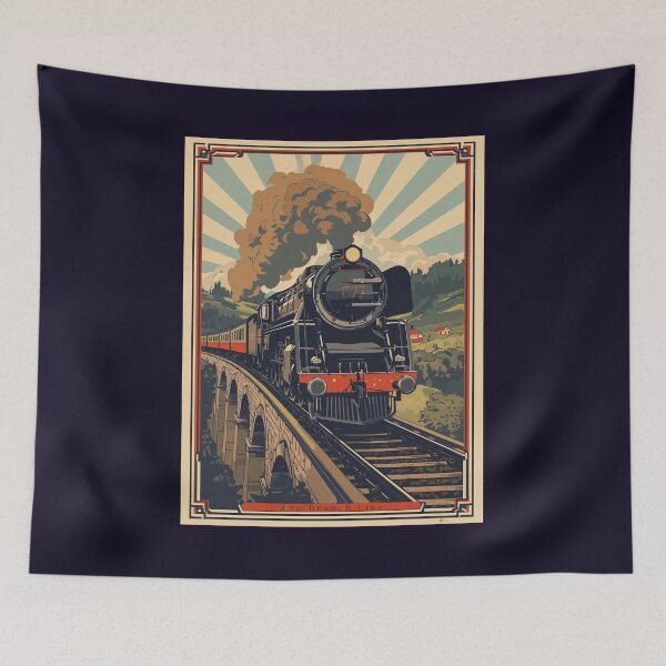 Item preview, Locomotive No 6 - 'The Branch Line' - Vintage Art Deco Style Steam Locomotive designed and sold by ArtbyClarkie.