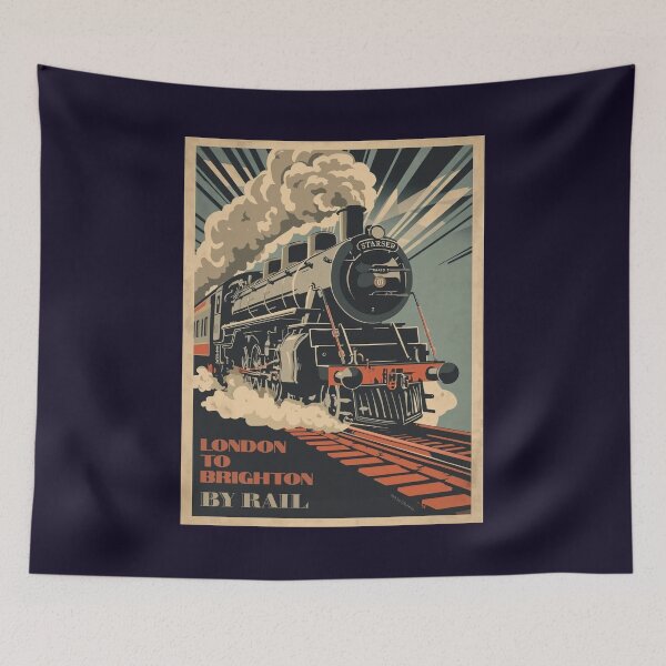 Item preview, Locomotive No 9 - 'The London To Brighton Line' - Vintage Art Deco Style Steam Locomotive designed and sold by ArtbyClarkie.