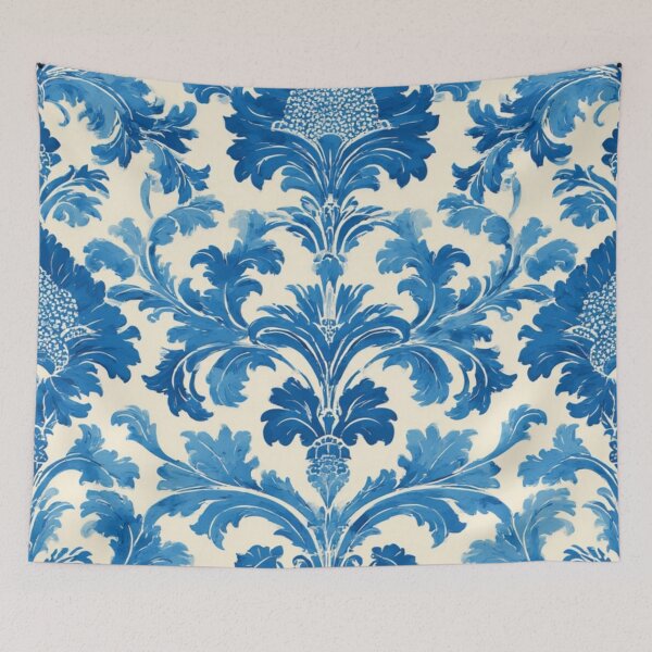 Item preview,  Blue Acanthus Damask designed and sold by Kristina  Sale.