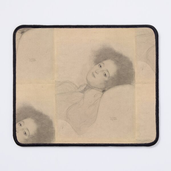Item preview, Portrait of a Young Woman Reclining by Gustav Klimt: Minimalist Fine Art Poster designed and sold by artofuniverse.