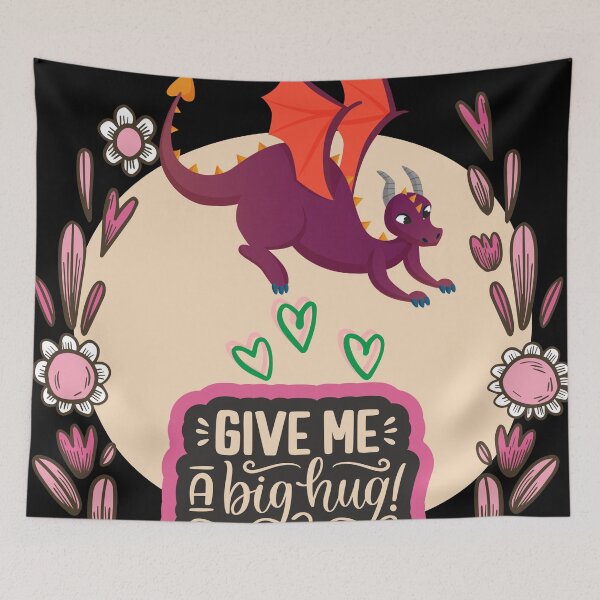 Item preview, Give Me a Big Hug – Cute Dragon Love Illustration designed and sold by Bianormal.