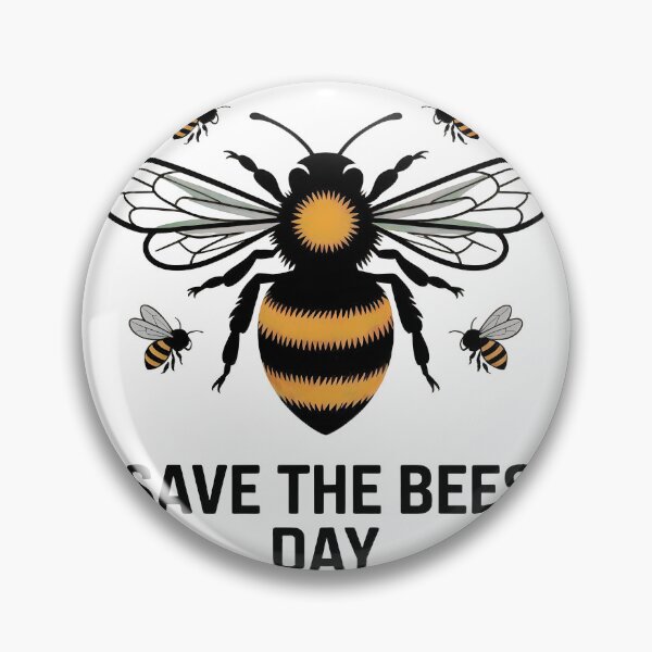 Item preview, Vibrant bee illustration with Save The Bees Day message designed and sold by Creative88Art.