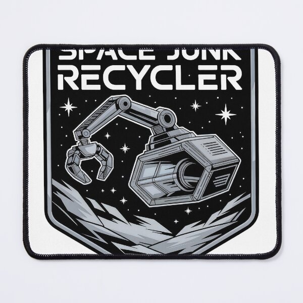 Item preview, Space junk recycler robot in action against starry night sky designed and sold by Creative88Art.