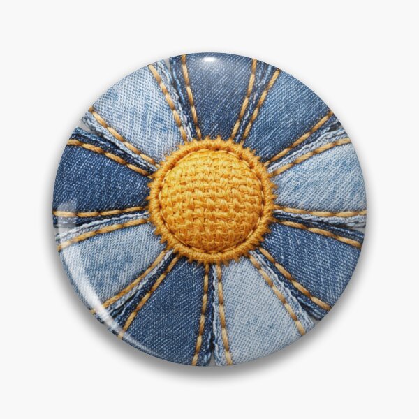 Item preview, Denim Daisy Patch designed and sold by Line-mood.