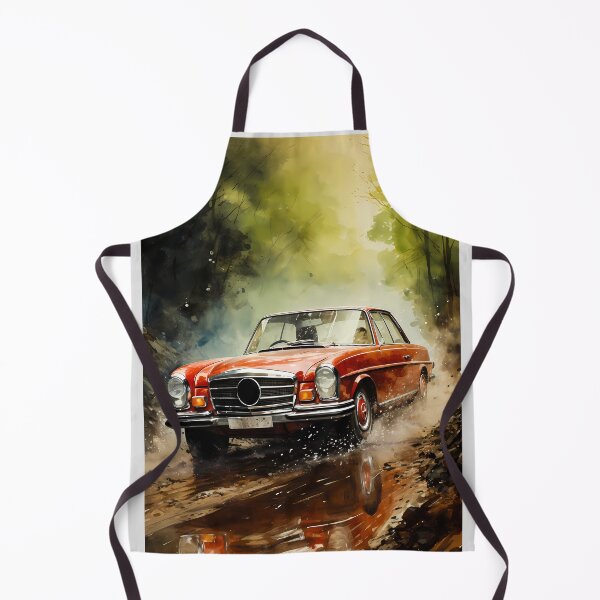 Item preview, Vintage Sports Car Gliding On Wet Path Amid Dense Trees designed and sold by RevUpDesign.
