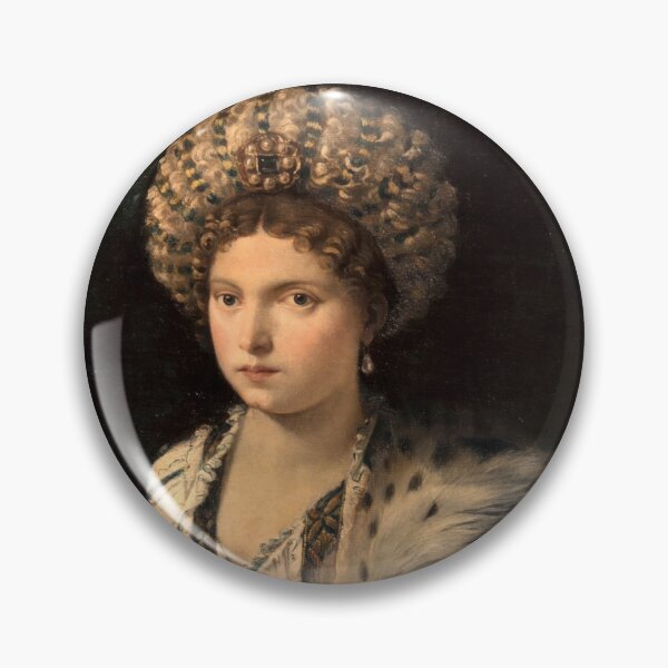 Item preview, Portrait of Isabella dEste by Gustav Klimt: Elegant Noblewoman Fine Art Print designed and sold by artofuniverse.