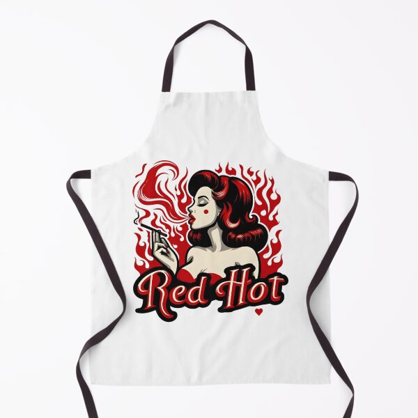 Item preview, Red Hot Pin-Up Girl Smoking Retro Flame Art. designed and sold by Spark2Seduction.