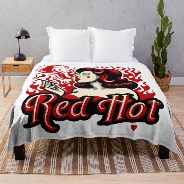 Item preview, Red Hot Pin-Up Girl Smoking Retro Flame Art. designed and sold by Spark2Seduction.