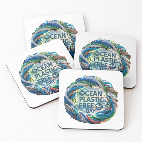 Item preview, Ocean Plastic Free Day awareness campaign with earth surrounded by plastic waste designed and sold by Creative88Art.