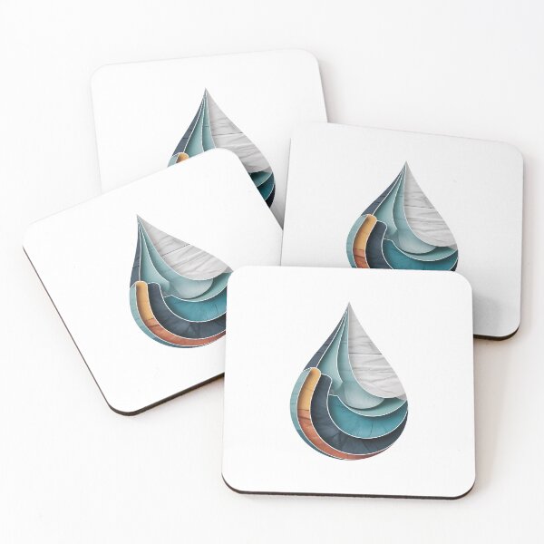 Item preview, Vibrant layered teardrop shape with colorful textured curves designed and sold by Creative88Art.
