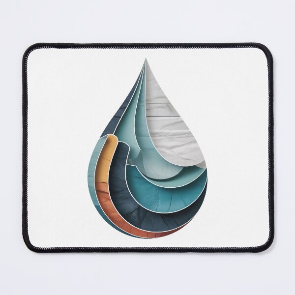 Item preview, Vibrant layered teardrop shape with colorful textured curves designed and sold by Creative88Art.