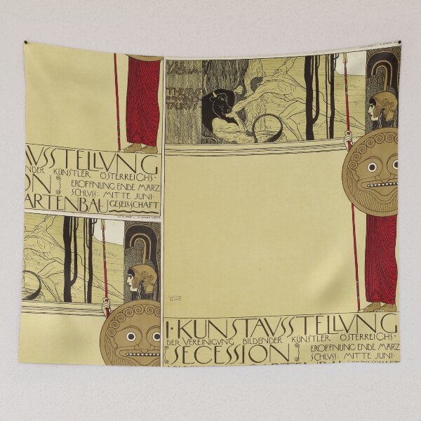 Item preview, Poster for the 1st Exhibition of the Vienna Secession by Gustav Klimt: Mythic Art Print designed and sold by artofuniverse.