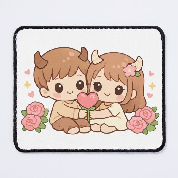 Item preview, Taurus Zodiac Cute Love Couple designed and sold by Silentbow.