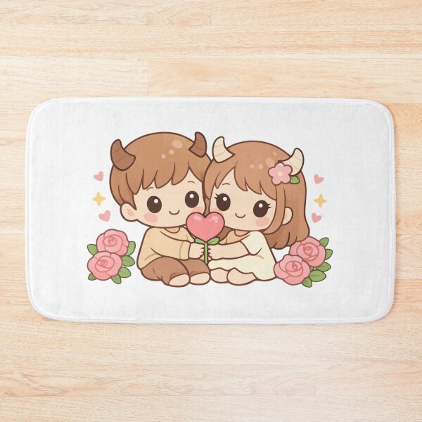 Item preview, Taurus Zodiac Cute Love Couple designed and sold by Silentbow.