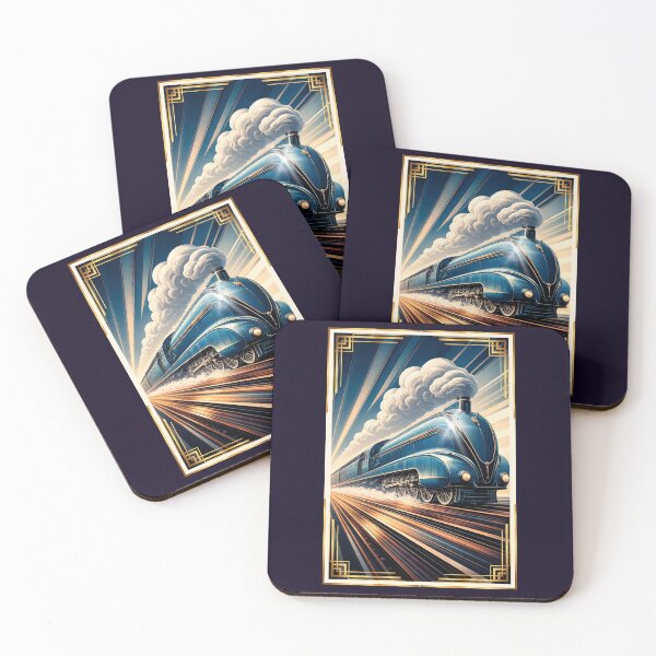 Item preview, Locomotive No 8 'The Streamliner' - Vintage Art Deco Style Steam Locomotive designed and sold by ArtbyClarkie.