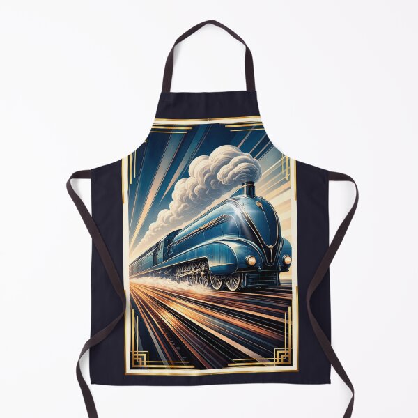 Item preview, Locomotive No 8 'The Streamliner' - Vintage Art Deco Style Steam Locomotive designed and sold by ArtbyClarkie.