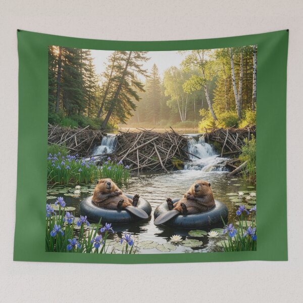 Item preview, Beavers Tubing on Their River designed and sold by Tridentulus.