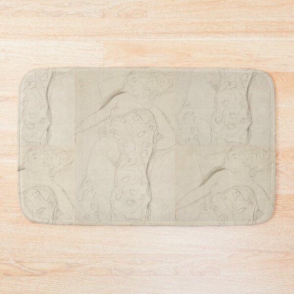 Item preview, Schlafender Halbakt by Gustav Klimt: Minimalist Nude Line Art Poster designed and sold by artofuniverse.