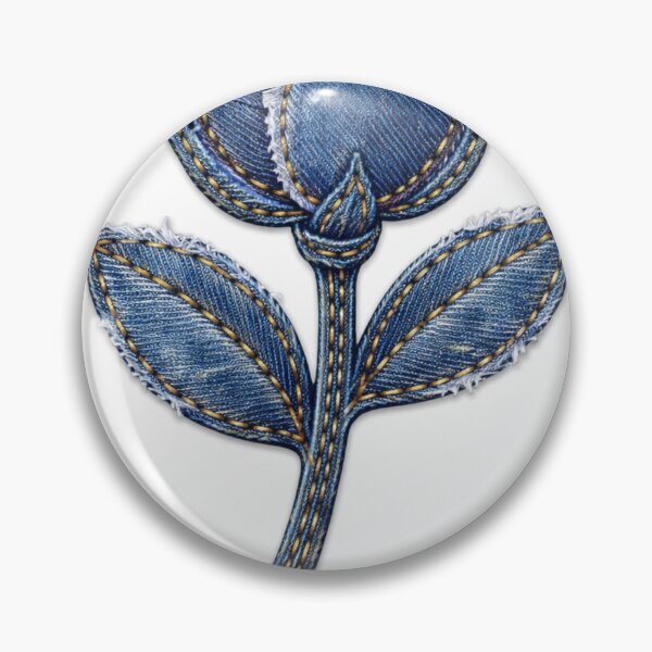 Item preview, Raw Denim Rosebud Patch designed and sold by Line-mood.