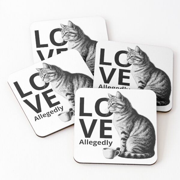 Item preview, Love, Allegedly – Vintage Cat Engraving Illustration designed and sold by CatVibesStudio.