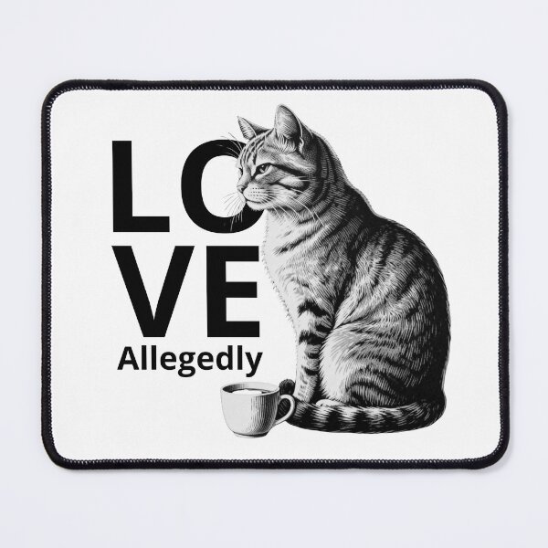 Item preview, Love, Allegedly – Vintage Cat Engraving Illustration designed and sold by CatVibesStudio.