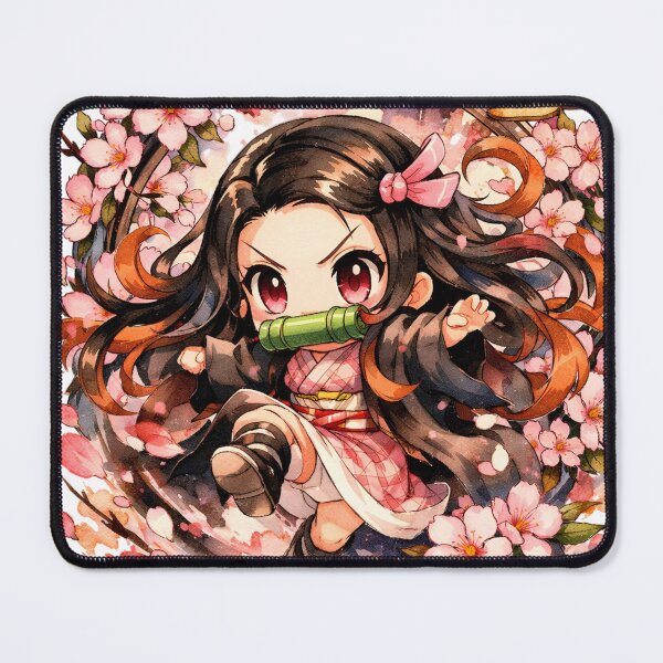 Item preview, Nezuko Kamado Watercolor Cherry Blossom Anime Fan Art designed and sold by Lizscorpio.