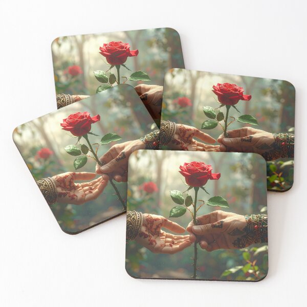 Item preview, Aesthetic red rose – Illustration of love and human connection designed and sold by Schoenenwald — Art Japonais, Zen & Nature.