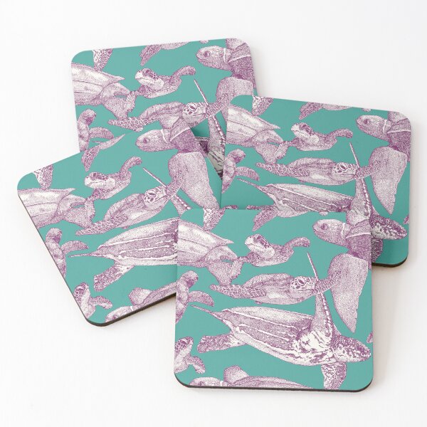 Item preview, sea turtles purple turquoise designed and sold by scrummy.