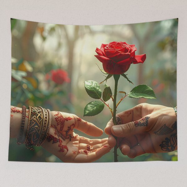 Item preview, Aesthetic red rose – Illustration of love and human connection designed and sold by Schoenenwald - Illustrations Uniques et Originales.