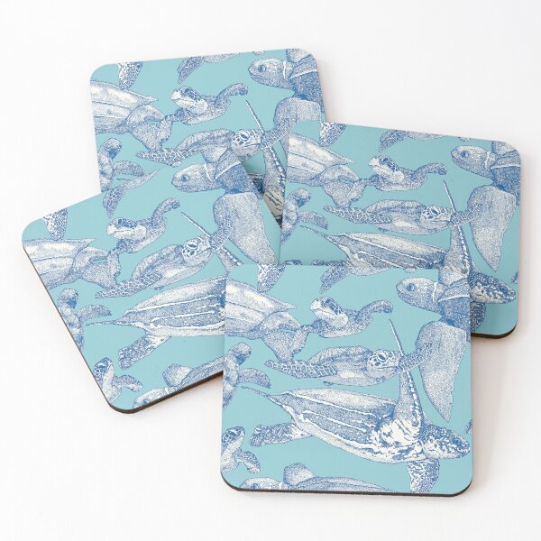 Item preview, sea turtles cobalt sky blue designed and sold by scrummy.