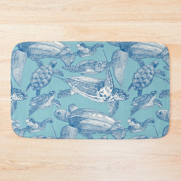 Item preview, sea turtles cobalt sky blue designed and sold by scrummy.