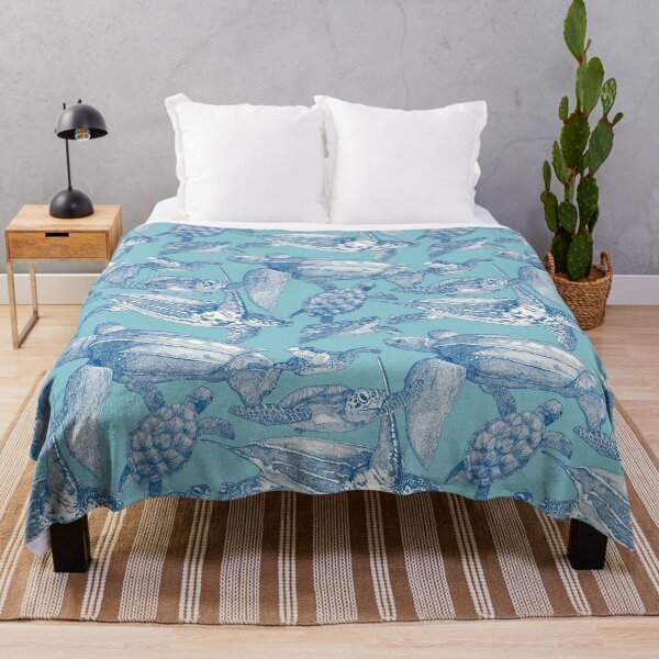 Item preview, sea turtles cobalt sky blue designed and sold by scrummy.