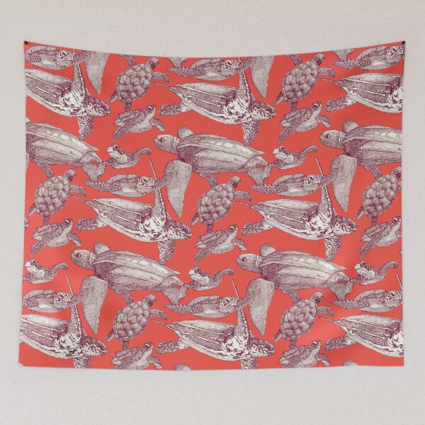 Item preview, sea turtles claret red designed and sold by scrummy.