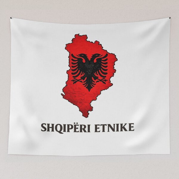 Item preview, Shqipëri Etnike – Red Map & Black Double Eagle Symbol designed and sold by kimkosovo.