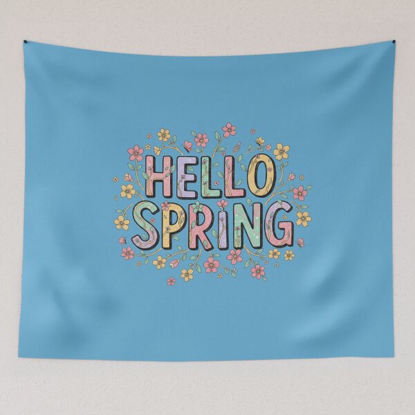 Item preview, Hello Spring Flowers - Sweet Seasonal Graphic for Nature Lovers designed and sold by InkWeaveShop.