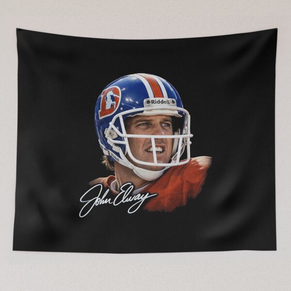 Item preview, John Elway – Denver Broncos Quarterback Retro Helmet Portrait designed and sold by TheArtOfCar.