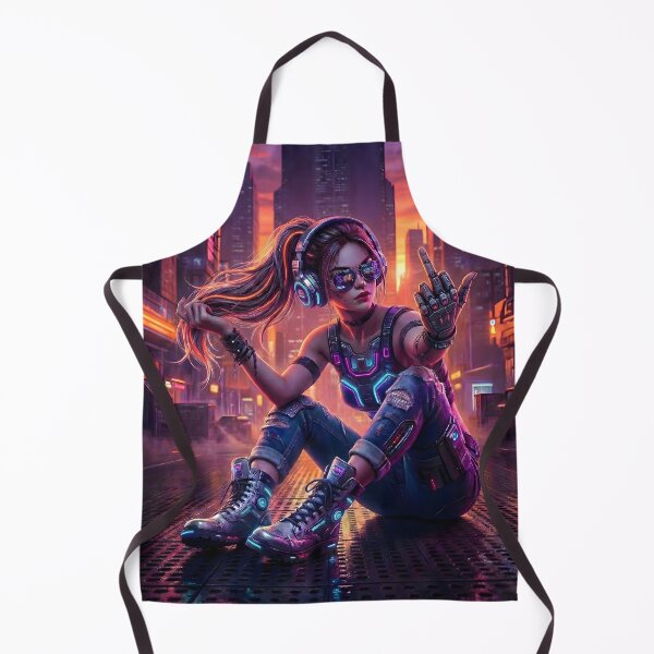 Item preview, Neon City Rebel Girl Cyberpunk Aesthetic Glitch Vibes designed and sold by MarCinu Art.