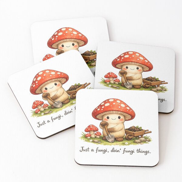 Item preview, Just a Fungi, Doin’ Fungi Things – Cute Mushroom Cottagecore Illustration designed and sold by ai1art.